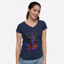 Evangelion Samurai-Womens-V-Neck-Tee-sarudrawss