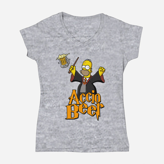 Homer Potter-Womens-V-Neck-Tee-Barbadifuoco