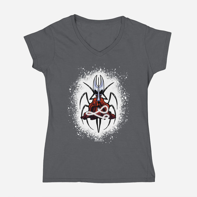 Deepnest Princess-Womens-V-Neck-Tee-JanGrackleArt
