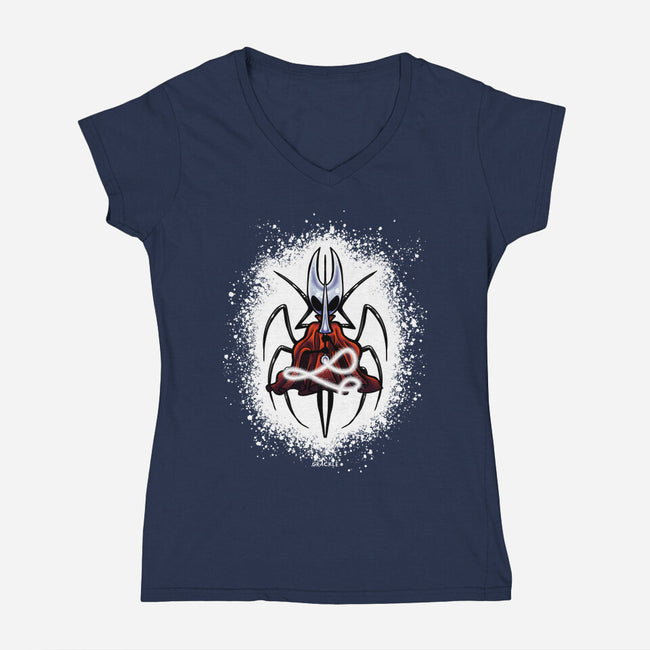 Deepnest Princess-Womens-V-Neck-Tee-JanGrackleArt