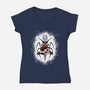 Deepnest Princess-Womens-V-Neck-Tee-JanGrackleArt