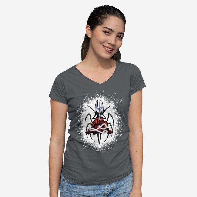 Deepnest Princess-Womens-V-Neck-Tee-JanGrackleArt