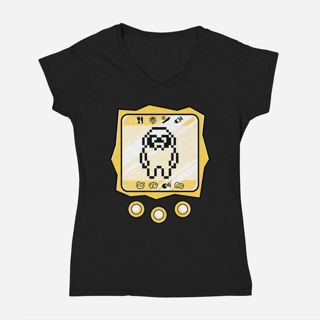 Virtual Bulldog-Womens-V-Neck-Tee-estudiofitas