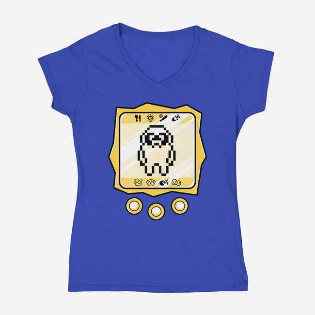 Virtual Bulldog-Womens-V-Neck-Tee-estudiofitas