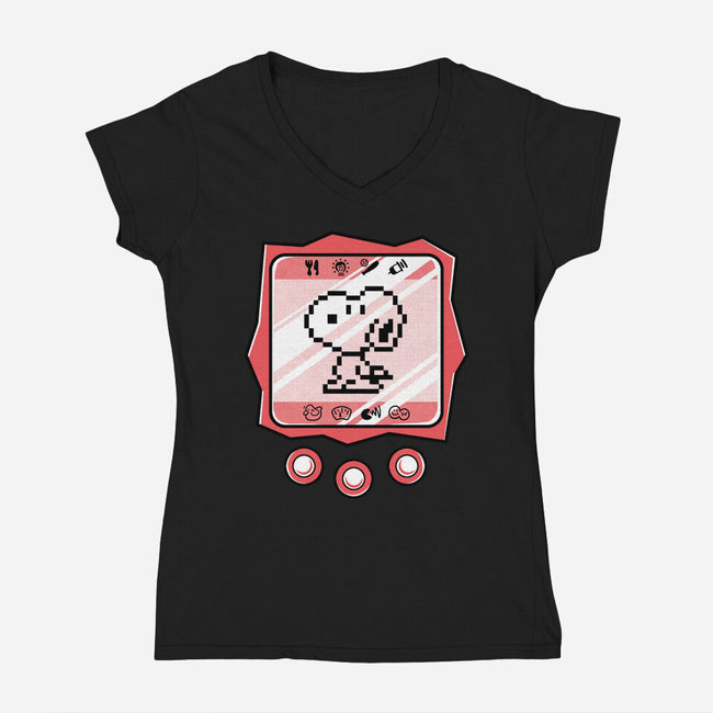 Virtual Beagle-Womens-V-Neck-Tee-estudiofitas