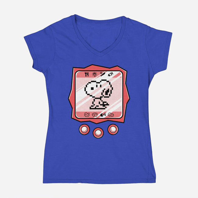 Virtual Beagle-Womens-V-Neck-Tee-estudiofitas