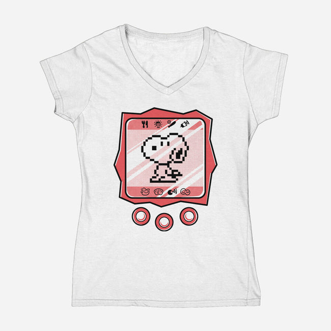 Virtual Beagle-Womens-V-Neck-Tee-estudiofitas