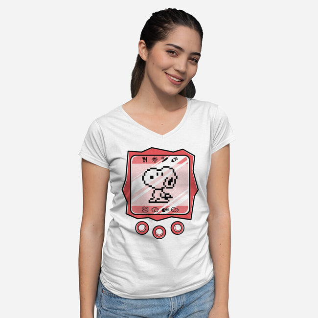 Virtual Beagle-Womens-V-Neck-Tee-estudiofitas