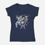 Fullmetal Guitarists-Womens-V-Neck-Tee-naomori