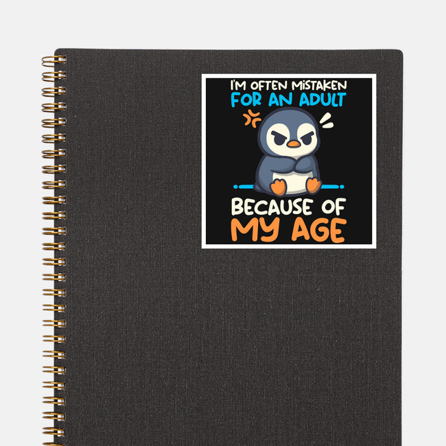Often Mistaken For An Adult-None-Glossy-Sticker-NemiMakeit