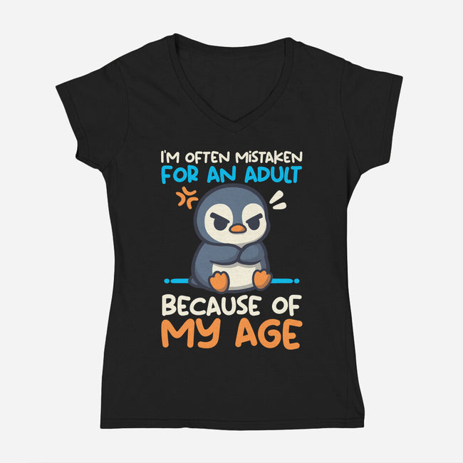 Often Mistaken For An Adult-Womens-V-Neck-Tee-NemiMakeit
