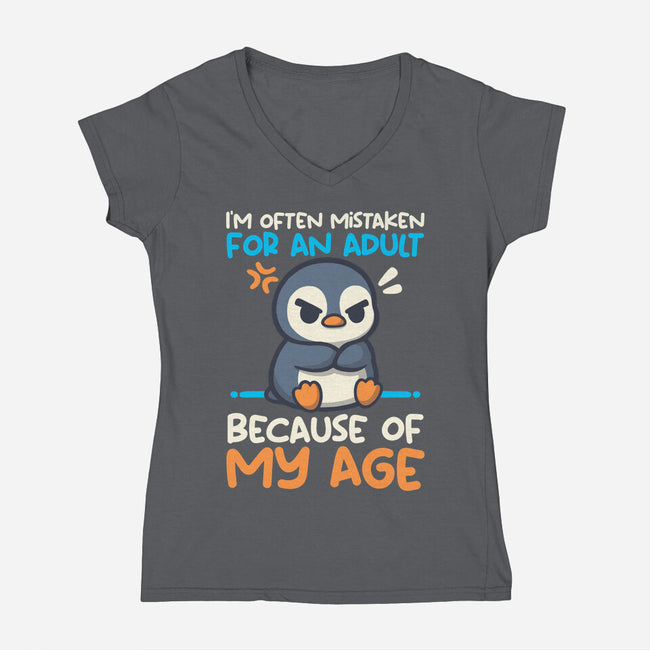 Often Mistaken For An Adult-Womens-V-Neck-Tee-NemiMakeit