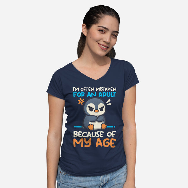 Often Mistaken For An Adult-Womens-V-Neck-Tee-NemiMakeit