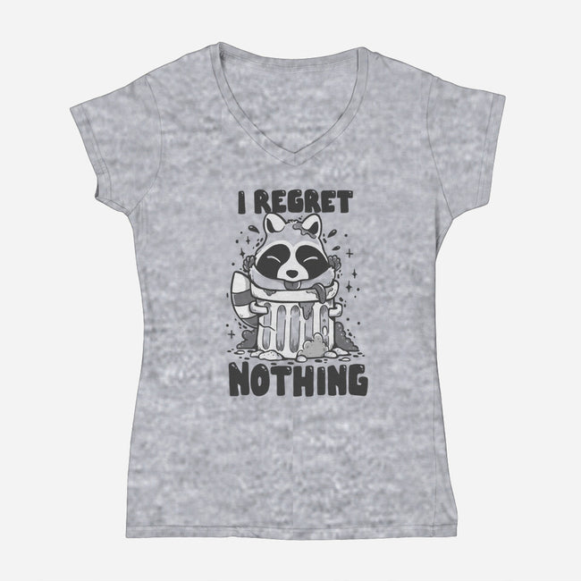 I Regret Nothing Trash-Womens-V-Neck-Tee-Vallina84