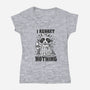 I Regret Nothing Trash-Womens-V-Neck-Tee-Vallina84