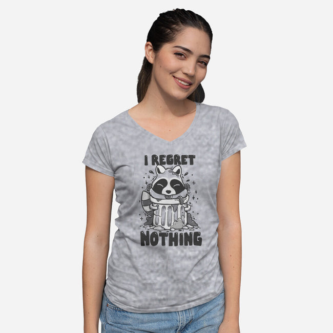 I Regret Nothing Trash-Womens-V-Neck-Tee-Vallina84