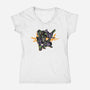 Test Type 01-Womens-V-Neck-Tee-glitchygorilla