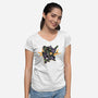 Test Type 01-Womens-V-Neck-Tee-glitchygorilla