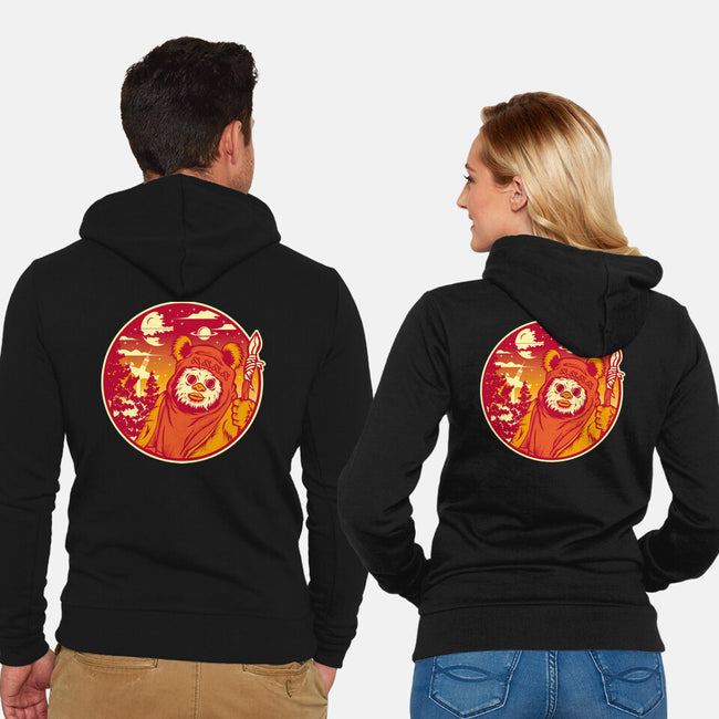 Forest Moon Sunset-Unisex-Zip-Up-Sweatshirt-SuperEdu