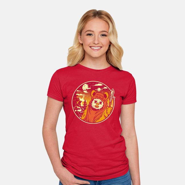 Forest Moon Sunset-Womens-Fitted-Tee-SuperEdu