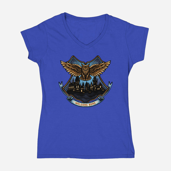 Home Of Magic-Womens-V-Neck-Tee-glitchygorilla