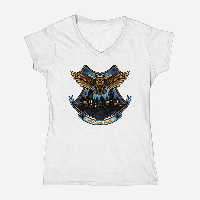 Home Of Magic-Womens-V-Neck-Tee-glitchygorilla