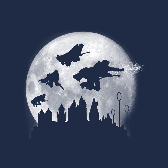 Full Moon Over Hogwarts-Womens-Fitted-Tee-DrMonekers