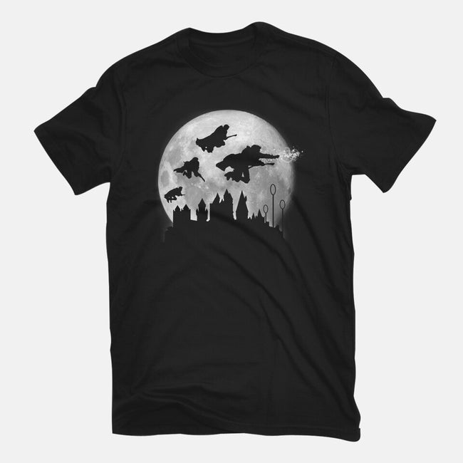 Full Moon Over Hogwarts-Womens-Fitted-Tee-DrMonekers