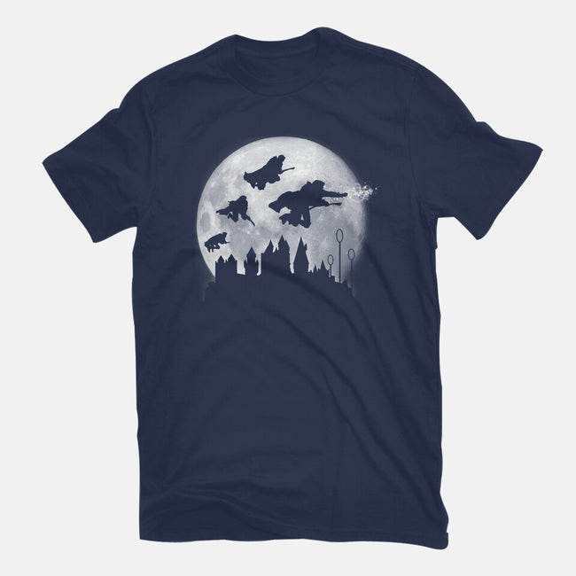 Full Moon Over Hogwarts-Womens-Fitted-Tee-DrMonekers