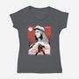 Renaissance Ninja Raphael Sumi-E-Womens-V-Neck-Tee-Astrobot Invention