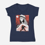 Renaissance Ninja Raphael Sumi-E-Womens-V-Neck-Tee-Astrobot Invention