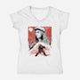 Renaissance Ninja Raphael Sumi-E-Womens-V-Neck-Tee-Astrobot Invention