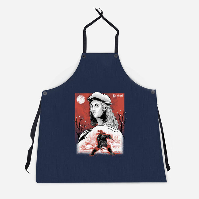 Renaissance Ninja Raphael Sumi-E-Unisex-Kitchen-Apron-Astrobot Invention