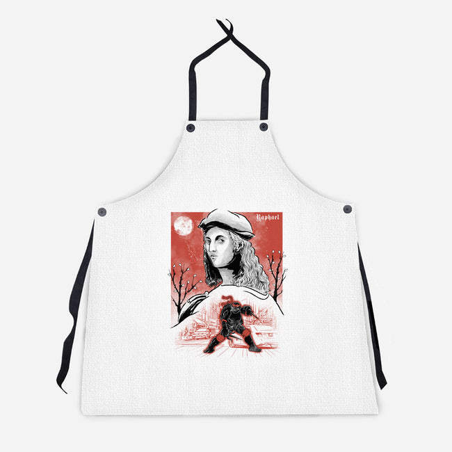 Renaissance Ninja Raphael Sumi-E-Unisex-Kitchen-Apron-Astrobot Invention
