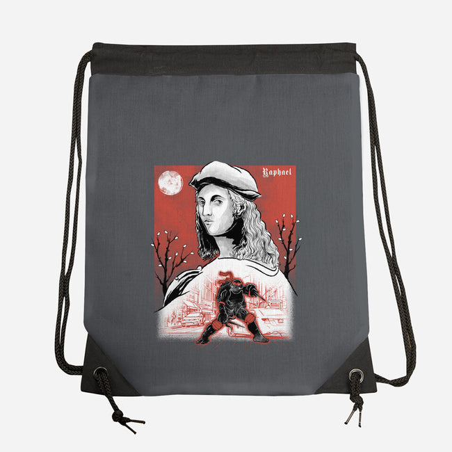 Renaissance Ninja Raphael Sumi-E-None-Drawstring-Bag-Astrobot Invention