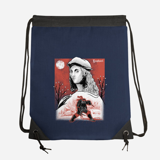 Renaissance Ninja Raphael Sumi-E-None-Drawstring-Bag-Astrobot Invention