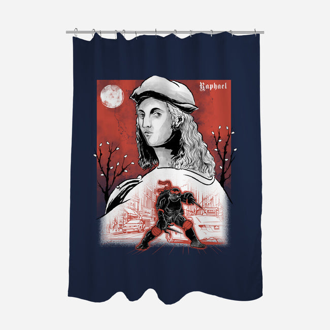 Renaissance Ninja Raphael Sumi-E-None-Polyester-Shower Curtain-Astrobot Invention