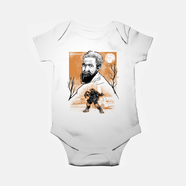 Renaissance Ninja Michelangelo Sumi-E-Baby-Basic-Onesie-Astrobot Invention