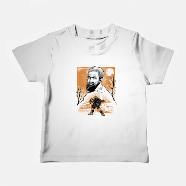 Renaissance Ninja Michelangelo Sumi-E-Baby-Basic-Tee-Astrobot Invention