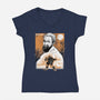 Renaissance Ninja Michelangelo Sumi-E-Womens-V-Neck-Tee-Astrobot Invention