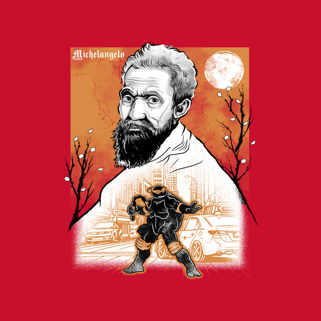 Renaissance Ninja Michelangelo Sumi-E-Mens-Heavyweight-Tee-Astrobot Invention