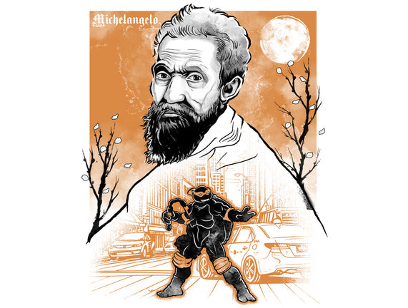 Renaissance Ninja Michelangelo Sumi-E