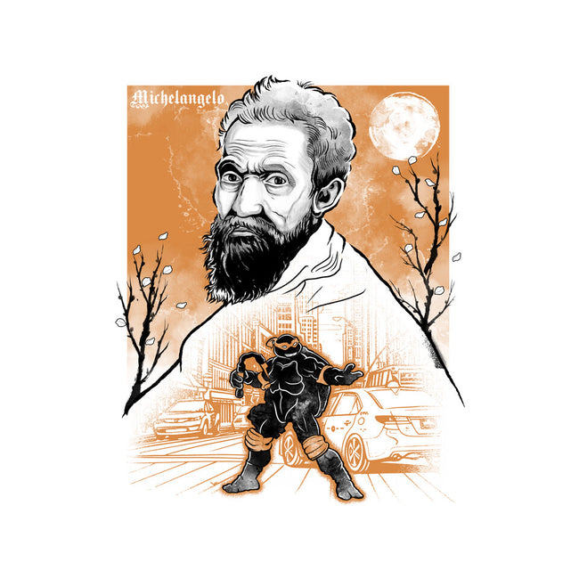 Renaissance Ninja Michelangelo Sumi-E-Mens-Heavyweight-Tee-Astrobot Invention