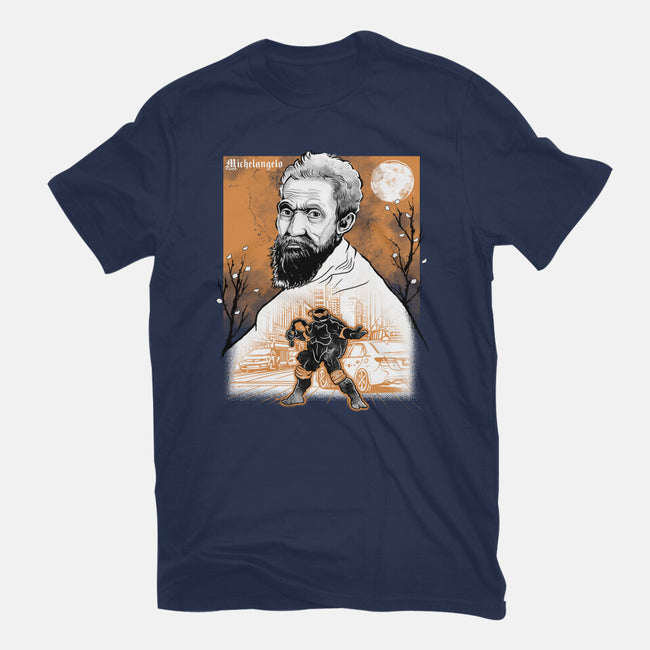 Renaissance Ninja Michelangelo Sumi-E-Mens-Heavyweight-Tee-Astrobot Invention