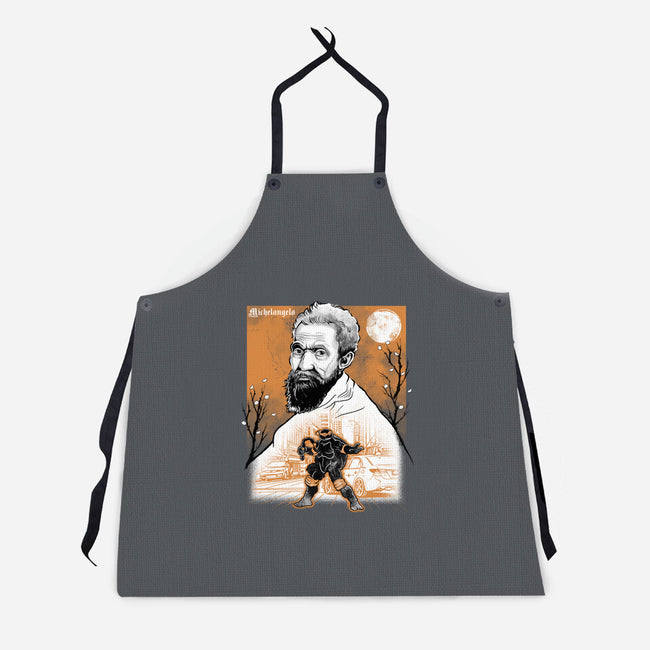 Renaissance Ninja Michelangelo Sumi-E-Unisex-Kitchen-Apron-Astrobot Invention
