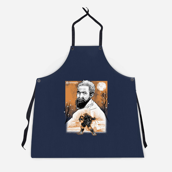 Renaissance Ninja Michelangelo Sumi-E-Unisex-Kitchen-Apron-Astrobot Invention