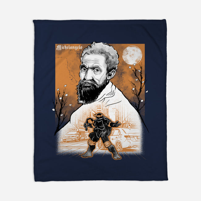 Renaissance Ninja Michelangelo Sumi-E-None-Fleece-Blanket-Astrobot Invention