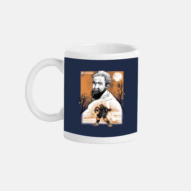 Renaissance Ninja Michelangelo Sumi-E-None-Mug-Drinkware-Astrobot Invention