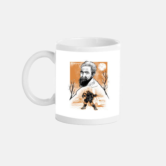 Renaissance Ninja Michelangelo Sumi-E-None-Mug-Drinkware-Astrobot Invention