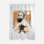 Renaissance Ninja Michelangelo Sumi-E-None-Polyester-Shower Curtain-Astrobot Invention
